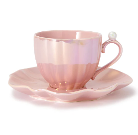 Opal Shell Cup & Saucer Pink